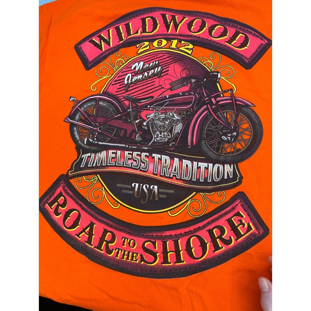 Wildwood 2012 Roar to the Shore Biker T-Shirt Orange Mens 2XL